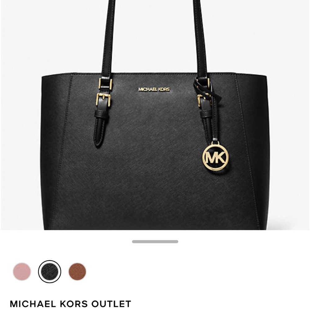 Michael Kors Black Tote with Gold Accents